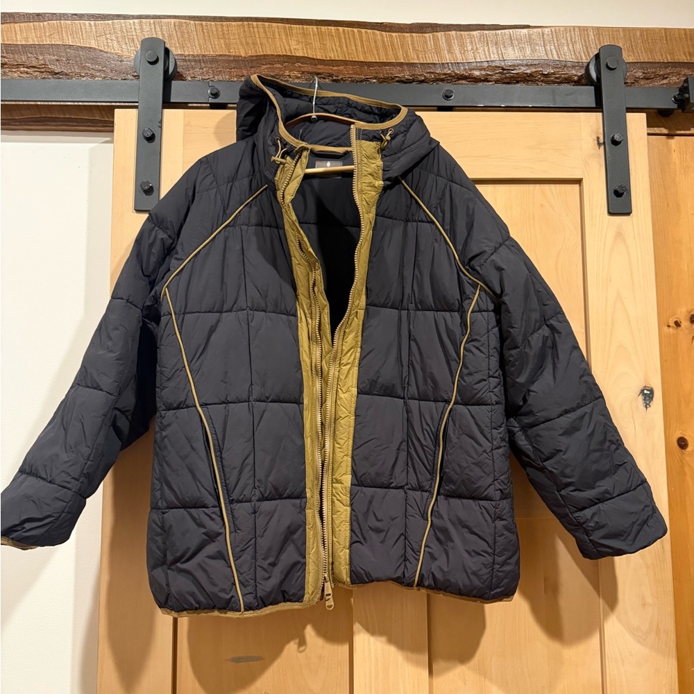 FP Movement by Free People Quilted Jacket in Navy and Gold